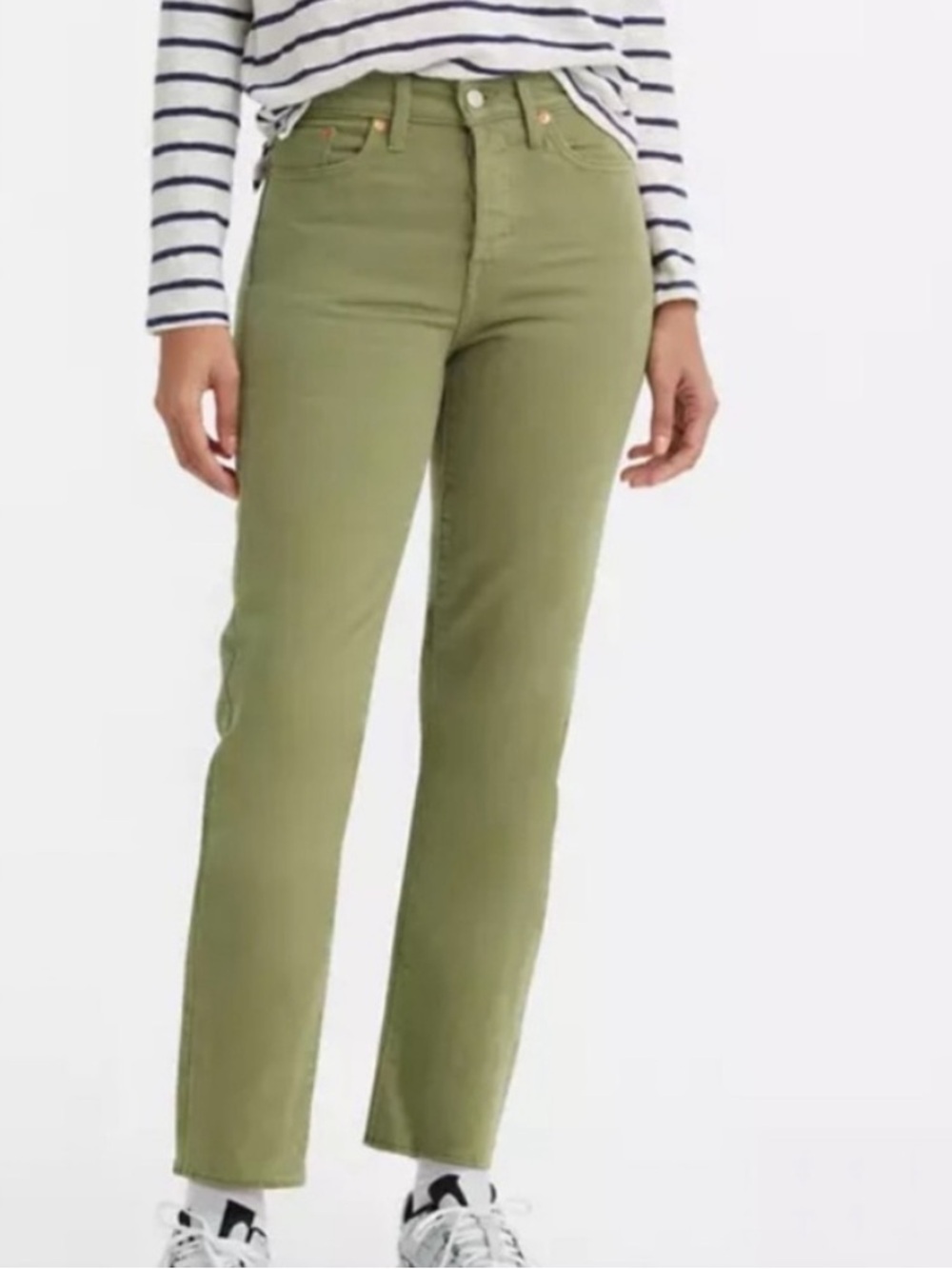 Levi's 24 x 28 Jeans Premium Wedgie Straight Ankle in Steeped Lichen Green NWT